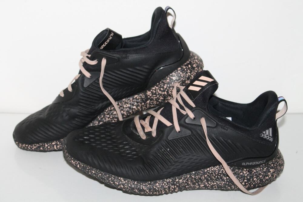 Adidas Alphabounce 1 Running Shoes, Women's 10.5, Black Pink, Sporty, Retro